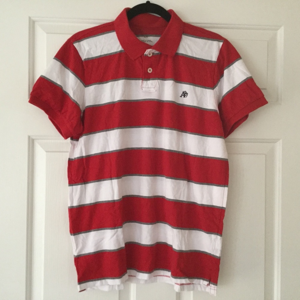 【AEROPOSTALE】Men’s Striped Polo Shirt (Ｌ)